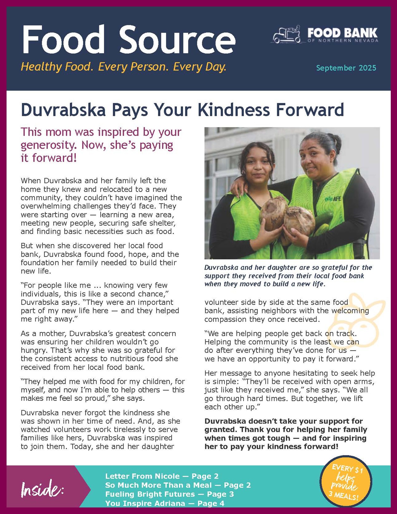 Fall 2024 Food Source Newsletter | Food Bank of Northern Nevada